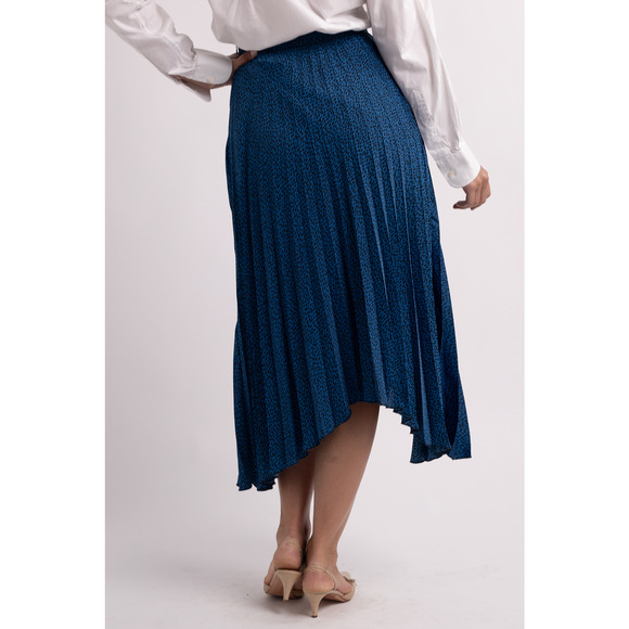 Banana Republic Blue Dotted Pleated Midi Skirt - Picture 5 of 5